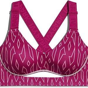 adidas Ivy Park Medium-Support Monogram Cutout Bra Bold Pink